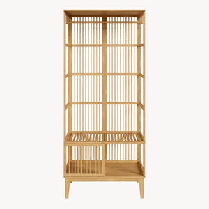 Portant à vêtements Vemb bambou 185 x 80 x 45 cm naturel [en.casa]