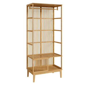 Portant à vêtements Vemb bambou 185 x 80 x 45 cm naturel [en.casa]
