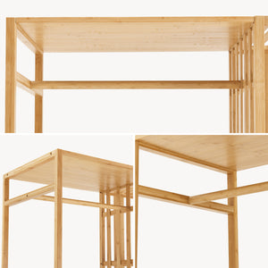 Stand Appendiabiti Varanger Armadio Aperto Guardaroba 185x100x45 cm - Bambù Naturale [en.casa] 