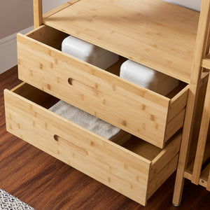 Stand Appendiabiti Varanger Armadio Aperto Guardaroba 185x100x45 cm - Bambù Naturale [en.casa] 