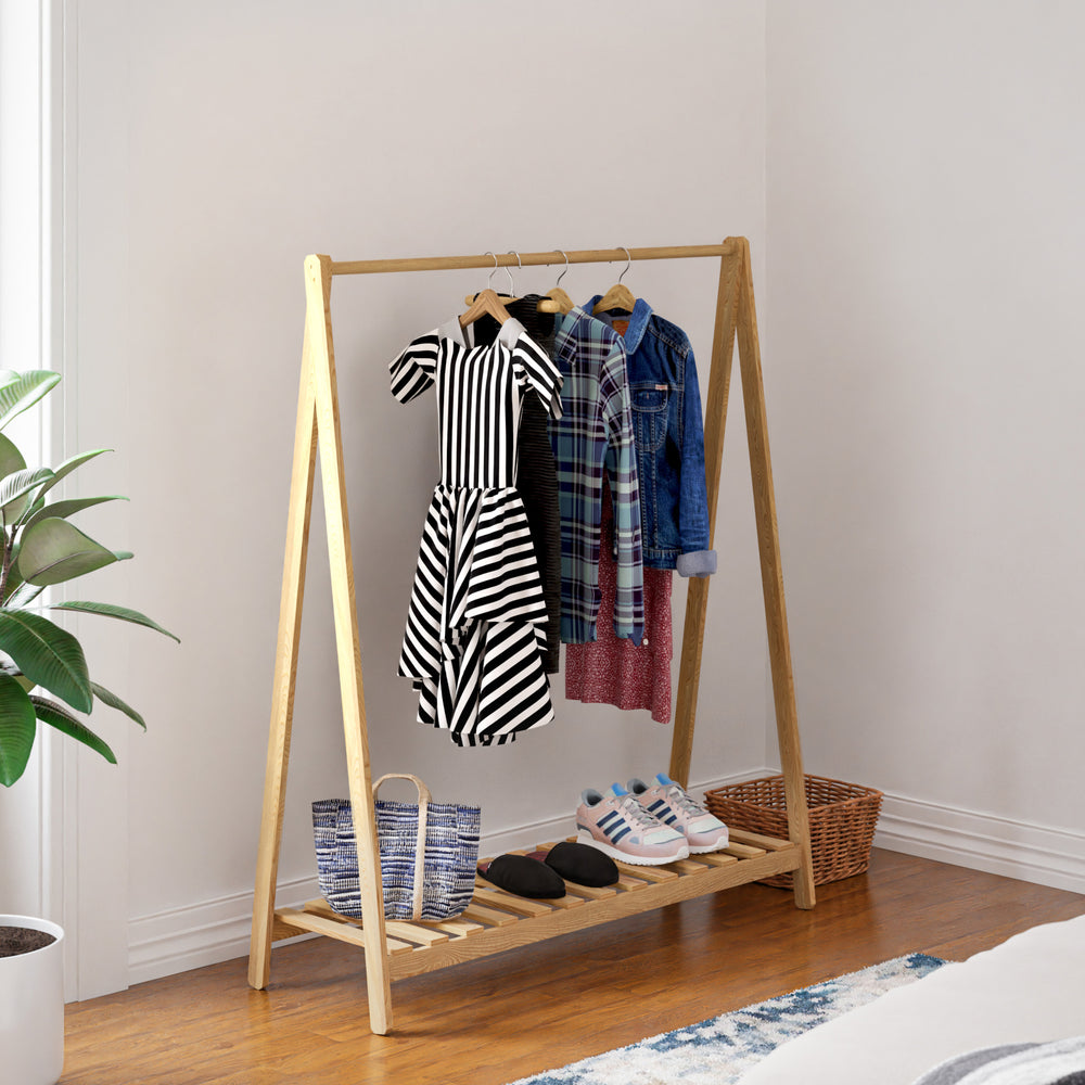 Porte-manteau Ledøje avec 1 étagère en bois de pin, différentes tailles [en.casa] - premiumXL