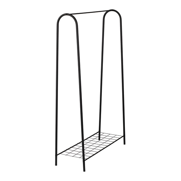 Stand Appendiabiti 'Hvorslev' Organizzatore con Barra Porta Abiti e 1-2 Ripiani Allestimento per Guardaroba Teatro Negozio di Abbigliamento - Struttura in Metallo [en.casa] 