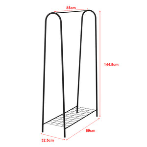 Stand Appendiabiti 'Hvorslev' Organizzatore con Barra Porta Abiti e 1-2 Ripiani Allestimento per Guardaroba Teatro Negozio di Abbigliamento - Struttura in Metallo [en.casa] 