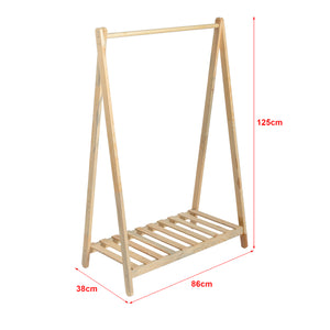 Stand Appendiabiti 'Ledøje' Organizzatore Guardaroba con Barra Porta Abiti e Ripiano Struttura in Legno di Pino [en.casa]