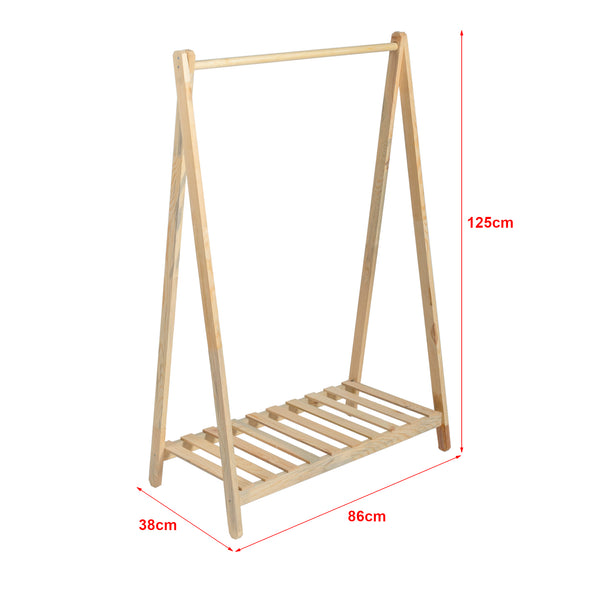 Stand Appendiabiti 'Ledøje' Organizzatore Guardaroba con Barra Porta Abiti e Ripiano Struttura in Legno di Pino [en.casa]