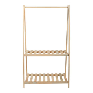 Garderobenständer Ledøje mit 2 Ablagen Kiefernholz in versch. Größen [en.casa]