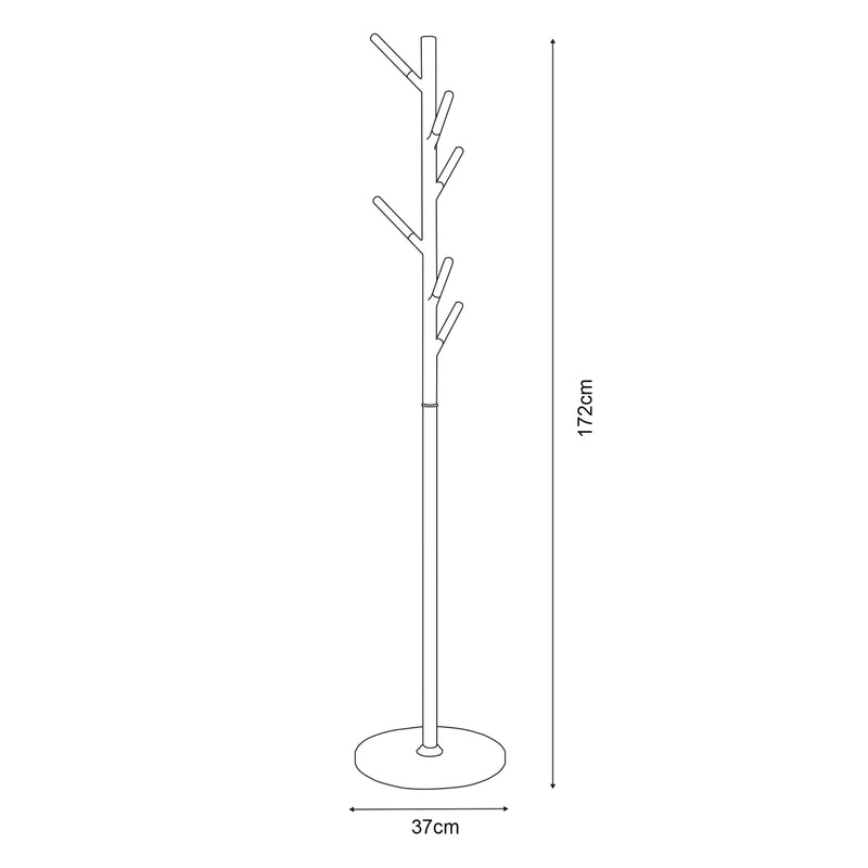 Schizzo in scala Appendiabiti da Terra Nacka Design Albero Altezza 172 cm [en.casa]