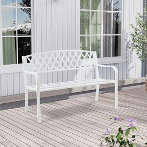 Banc de jardin Opsasar 127 x 53,5 x 88 cm acier casa.pro