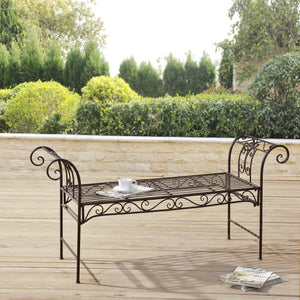 Banc de Jardin Vintage Cossila Extérieur Métal 70x147x46cm couleurs différentes [en.casa]
