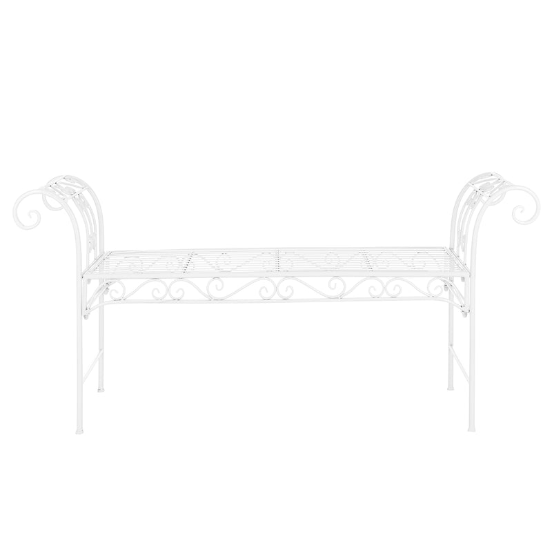 Croquis coté Banc de Jardin Vintage Cossila Extérieur Métal 70x147x46cm couleurs différentes [en.casa]