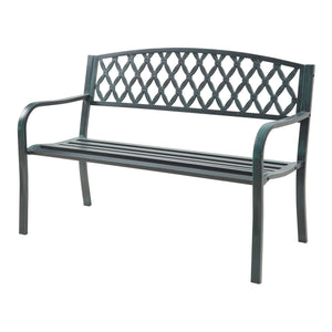 Banc de jardin Opsasar 127 x 53,5 x 88 cm acier casa.pro