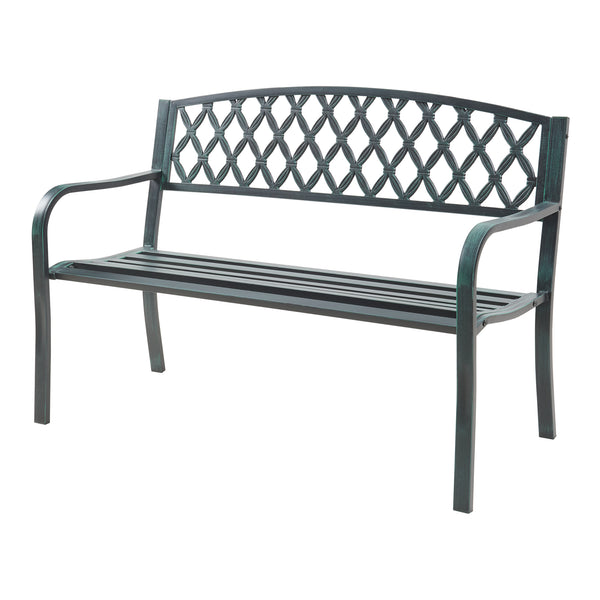 Banc de jardin Opsasar 127 x 53,5 x 88 cm acier casa.pro