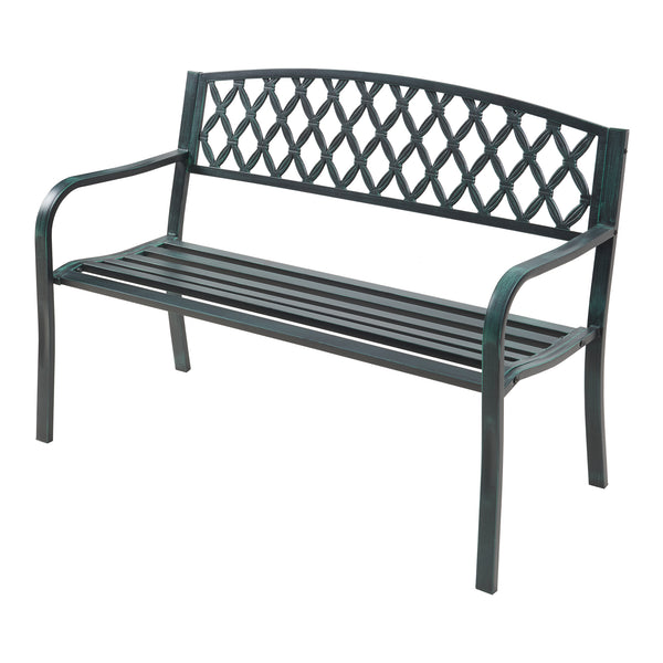 Banc de jardin Opsasar 127 x 53,5 x 88 cm acier casa.pro