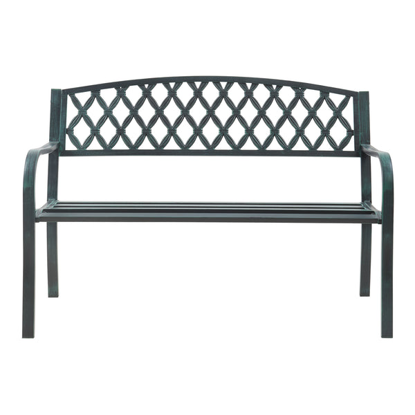 Banc de jardin Opsasar 127 x 53,5 x 88 cm acier casa.pro