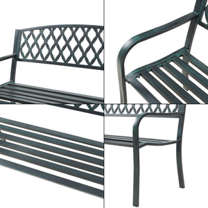 Banc de jardin Opsasar 127 x 53,5 x 88 cm acier casa.pro