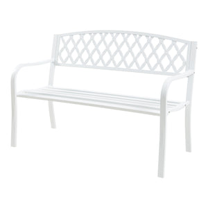 Banc de jardin Opsasar 127 x 53,5 x 88 cm acier casa.pro