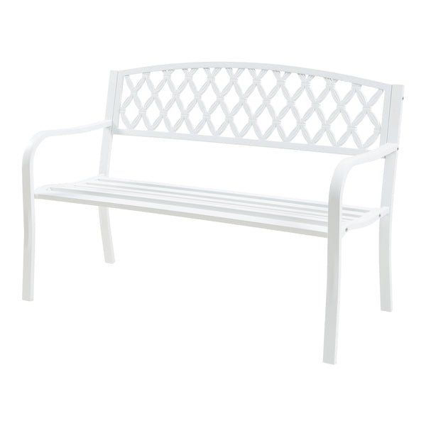 Banc de jardin Opsasar 127 x 53,5 x 88 cm acier casa.pro