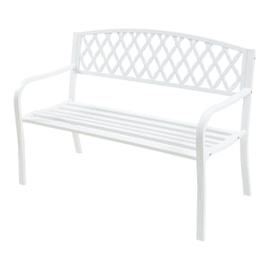 Banc de jardin Opsasar 127 x 53,5 x 88 cm acier casa.pro