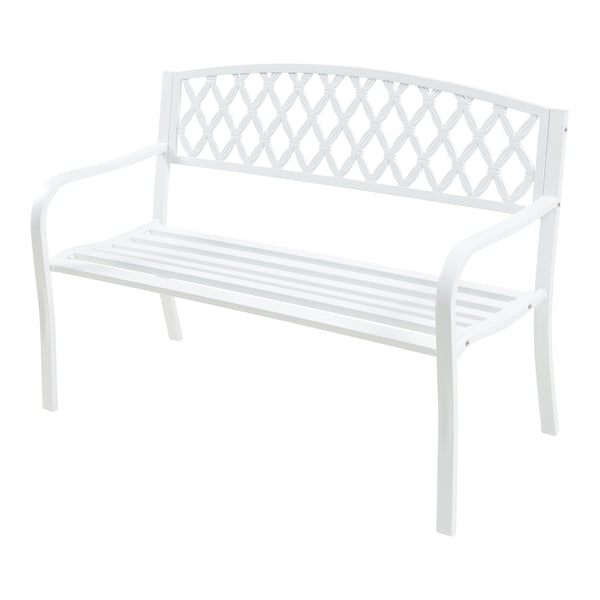 Banc de jardin Opsasar 127 x 53,5 x 88 cm acier casa.pro