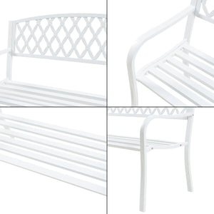 Banc de jardin Opsasar 127 x 53,5 x 88 cm acier casa.pro