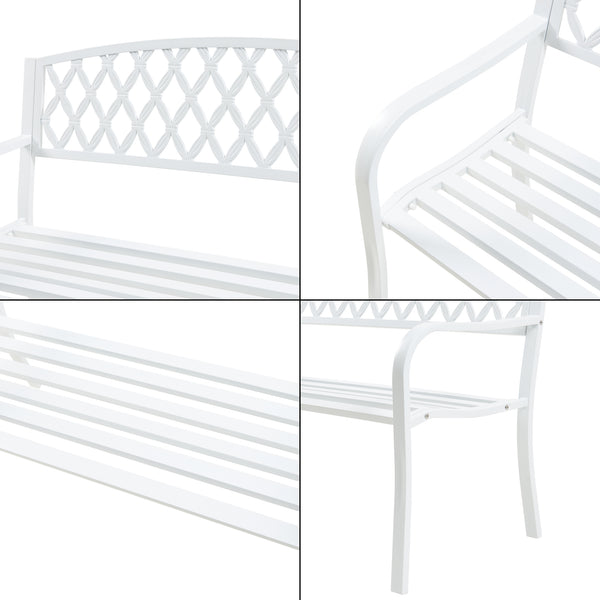 Banc de jardin Opsasar 127 x 53,5 x 88 cm acier casa.pro