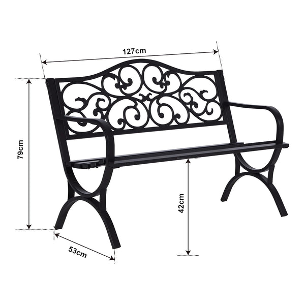 Banc de jardin Utav 127 x 53 x 79 cm acier casa.pro