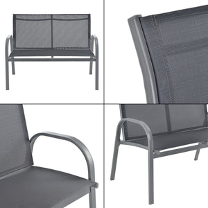 Salon de Jardin de 4 Meubles Gagra Extérieurs Acier PVC Polyester [en.casa]
