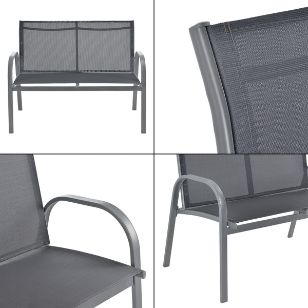 Salon de Jardin de 4 Meubles Gagra Extérieurs Acier PVC Polyester [en.casa]