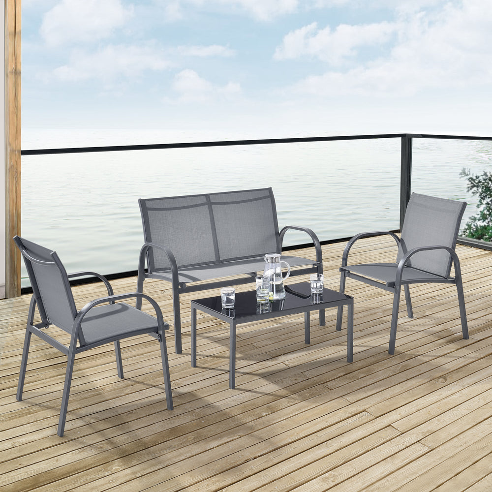 Set di mobili da giardino Gagra sedie con panca e tavolo vari colori en.casa - premiumXL