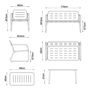 Gartenmöbelset Andria Stahl [casa.pro]