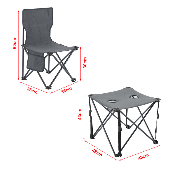 Set de table et 2 chaises de camping pliantes Banzi casa.pro