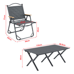Set de table et 4 chaises de camping Botrugno tissu Oxford 600D casa.pro