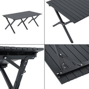 Set de table et 4 chaises de camping Botrugno tissu Oxford 600D casa.pro