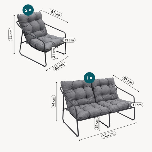Ensemble de meubles de jardin Kivanta 5 pièces [en.casa]