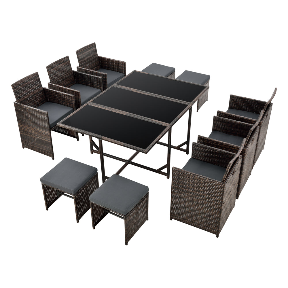 Set salotto in polyrattan Laredo XL vari colori [en.casa] - premiumXL
