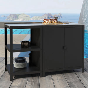 Outdoorset Bolognano Standregal und Schrank Schwarz, matt [casa.pro] - premiumXL
