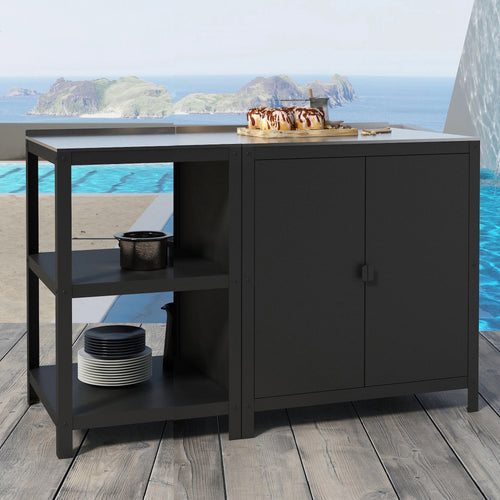 Set de meubles de jardin 2 pièces Bolognano acier casa.pro