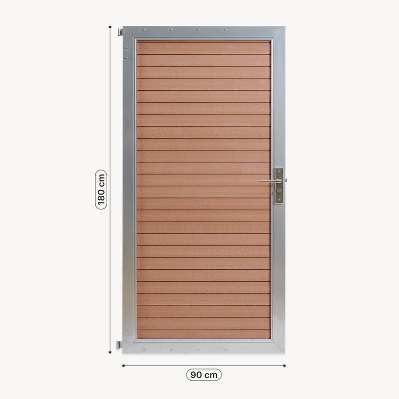 Croquis coté Portail de jardin Segovia 180 x 90 cm WPC aspect bois [neu.holz]