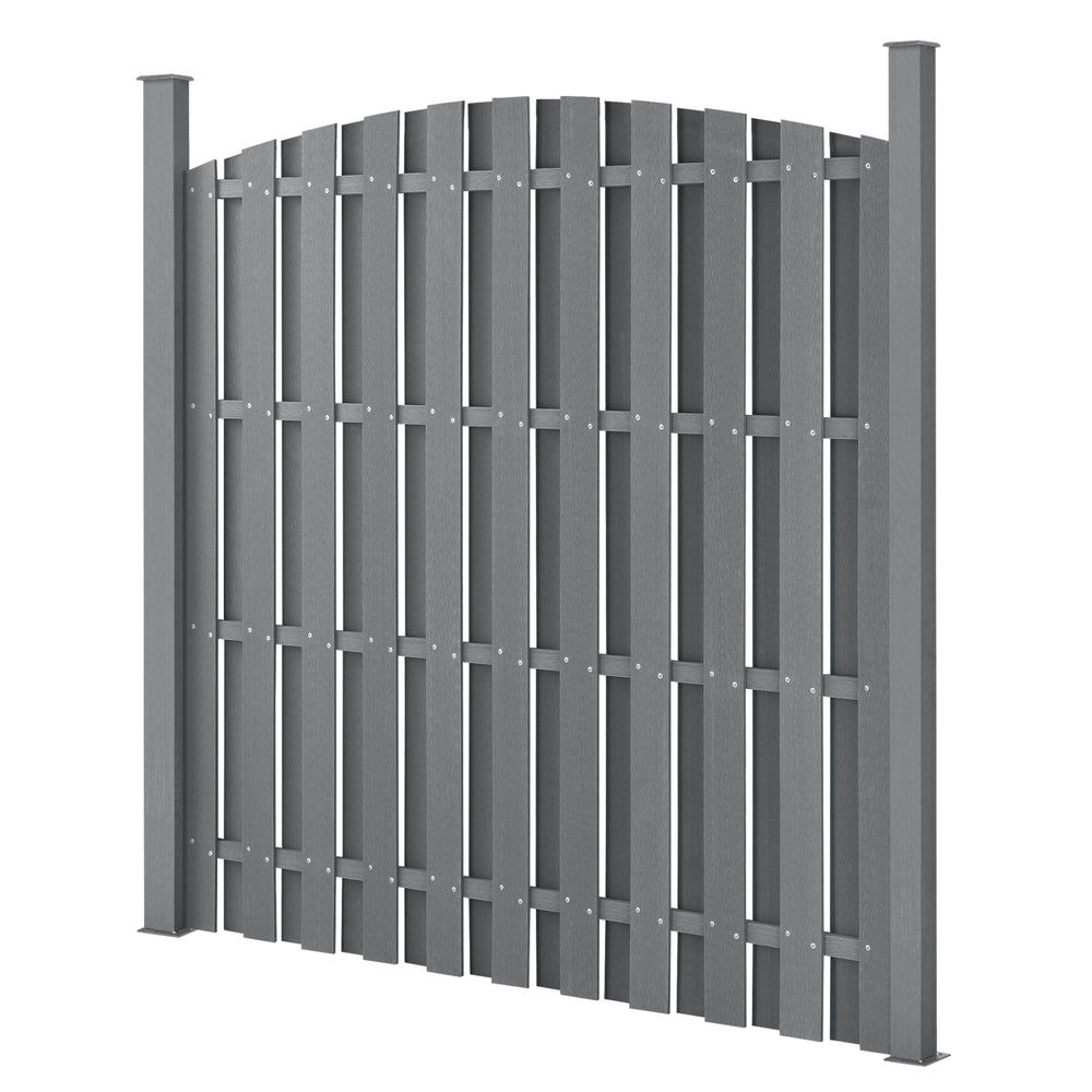 Clôture de jardin WPC avec arche arrondie 185x193cm neu.holz - premiumXL