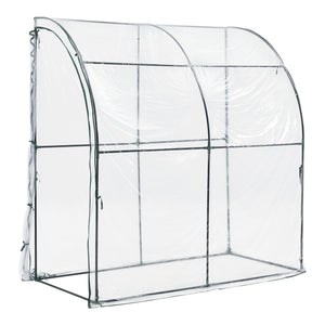 Wand-Gewächshaus Juta 100x200x215cm PVC Folie Transparent [en.casa]