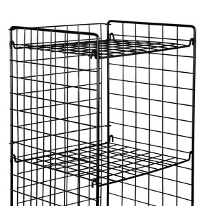 Scaffale in Metallo Reticolato 'Jægerspris' Scaffale Stretto con 3/4/5 Ripiani Rimovibili Mobile Espositore in Stile Industriale - Nero [en.casa] 