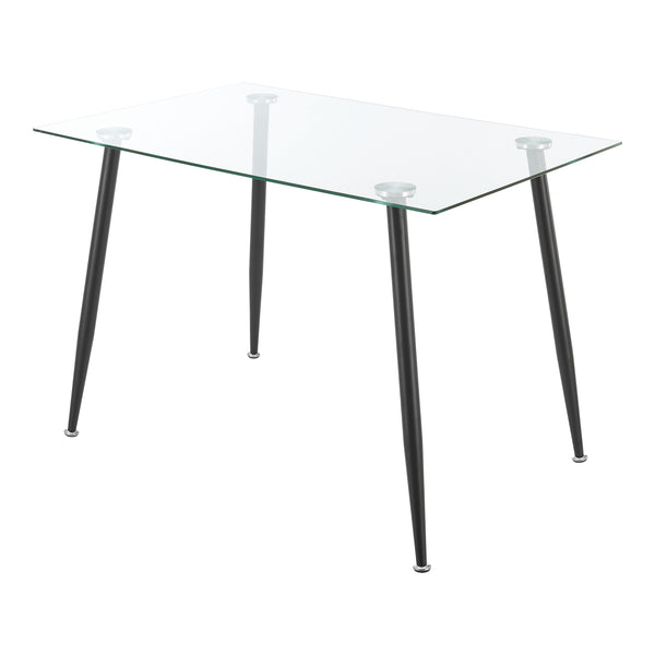 Table de salle à manger Hyrynsalmi verre trempé acier 75 x 110 x 70 cm [en.casa]