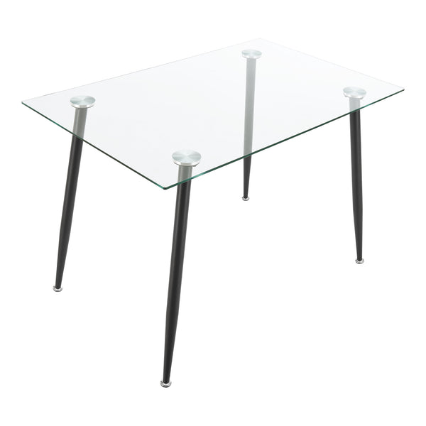 Table de salle à manger Hyrynsalmi verre trempé acier 75 x 110 x 70 cm [en.casa]
