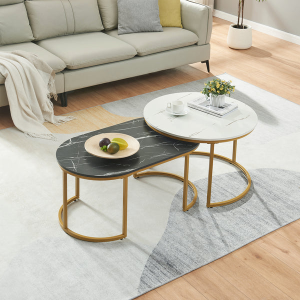 Lot de 2 tables basses Oppeerg gigognes [en.casa] 