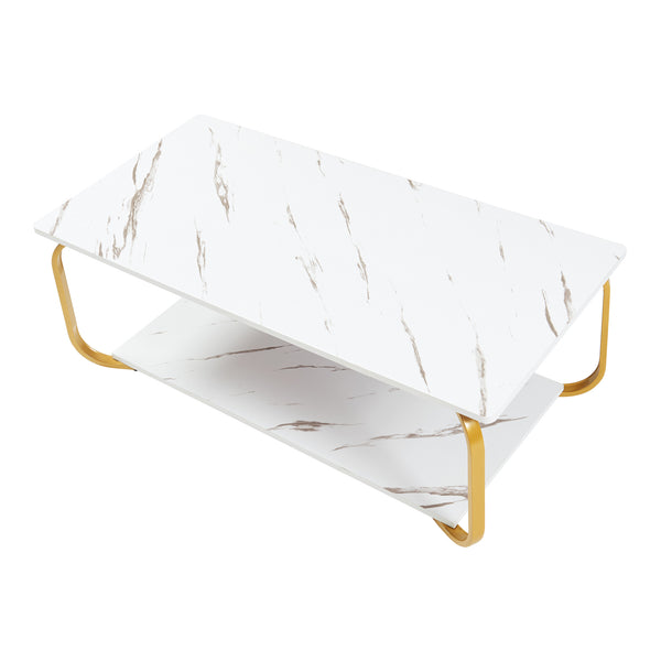 Couchtisch Kolta 120x60x43 cm Marmoroptik [en.casa]