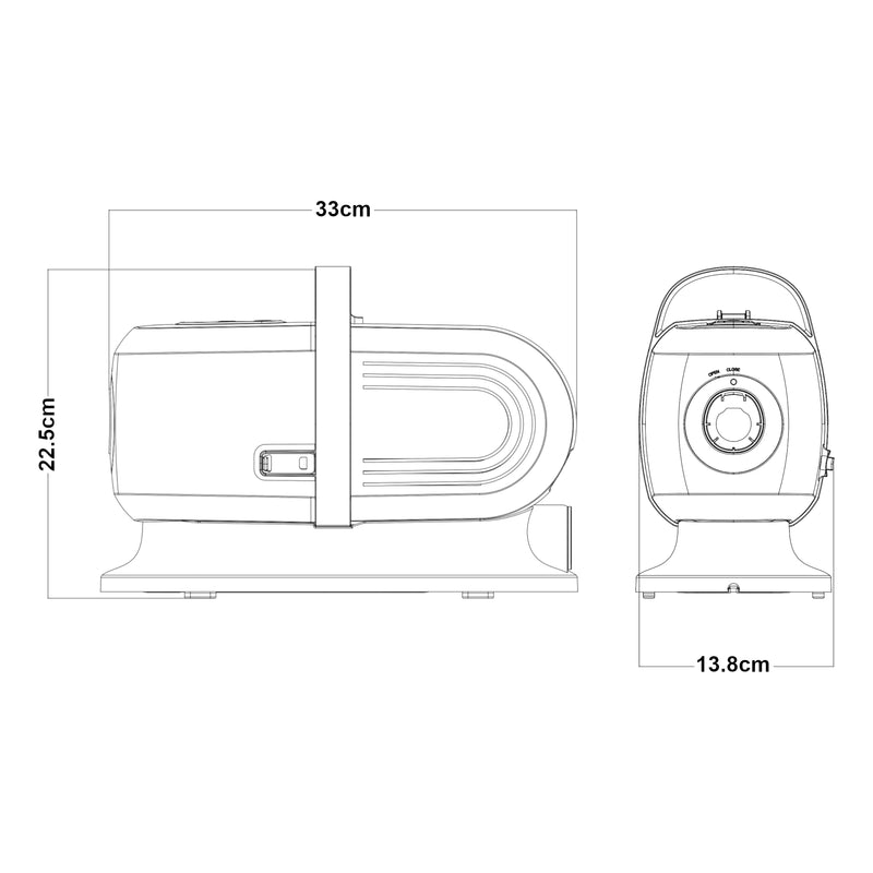 Croquis coté Tondeuse pour chiens avec aspirateur Amesbury in.tec