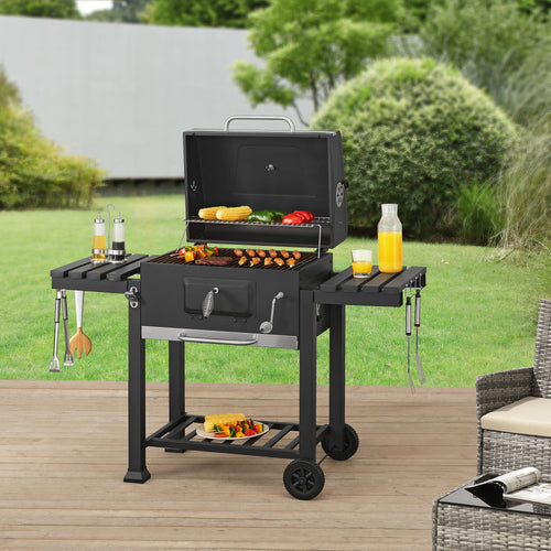 Chariot de barbecue au charbon de bois Arnad noir casa.pro