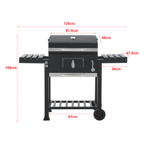Chariot de barbecue au charbon de bois Arnad noir casa.pro