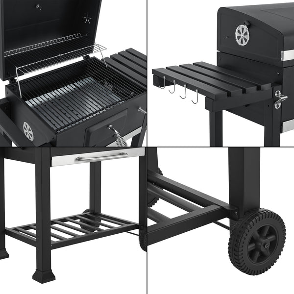 Chariot de barbecue au charbon de bois Arnad noir casa.pro