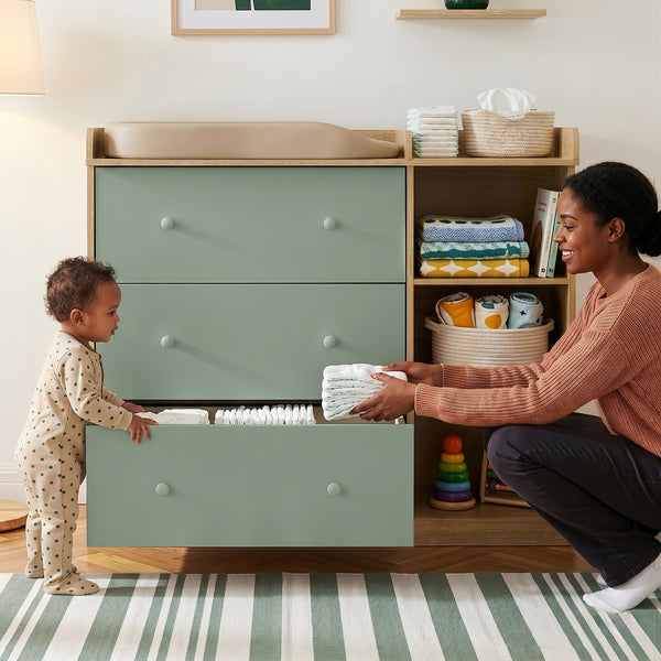 Cassettiera Beldinupp con Piano Fasciatoio Rimovibile 93 x 110 x 55 cm - Vari Colori [en.casa]